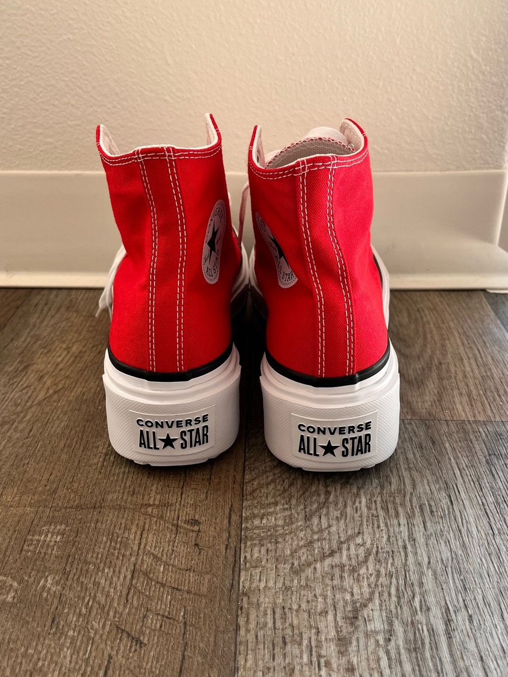 Converse Red High Top Platform Sneakers - Picture 3 of 4